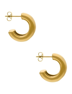 Aretes de aro circulares Nuvi Tendencias con acabado brillante