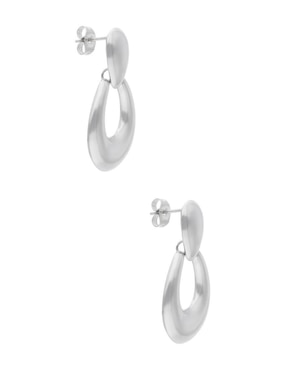 Aretes ovalados Nuvi Tendencias con acabado brillante