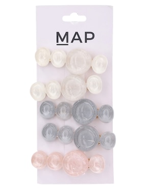 Set broche para cabello Map con acabado brillante
