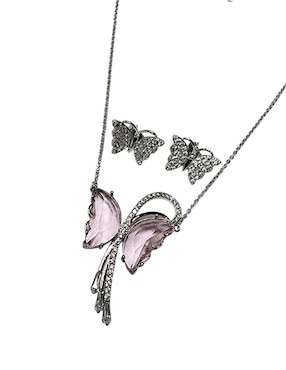Aretes y collar de mariposa Limerence by Claudia Herrera zirconia