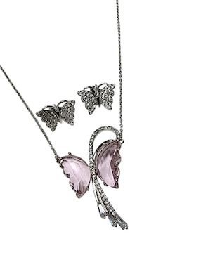Aretes y collar de mariposa Limerence by Claudia Herrera zirconia