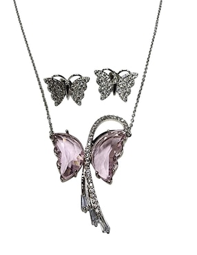 Aretes y collar de mariposa Limerence by Claudia Herrera zirconia