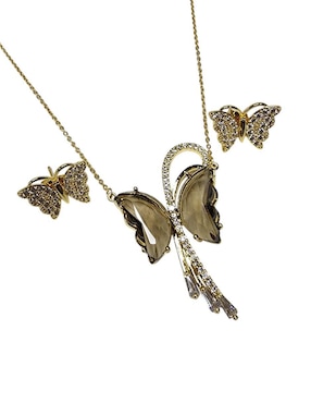 Aretes y collar de mariposa Limerence by Claudia Herrera zirconia