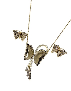 Aretes y collar de mariposa Limerence by Claudia Herrera zirconia