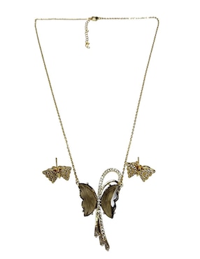 Aretes y collar de mariposa Limerence by Claudia Herrera zirconia
