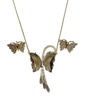 Aretes y collar de mariposa Limerence by Claudia Herrera zirconia