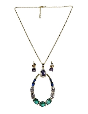 Aretes y collar de gota Limerence by Claudia Herrera zirconia