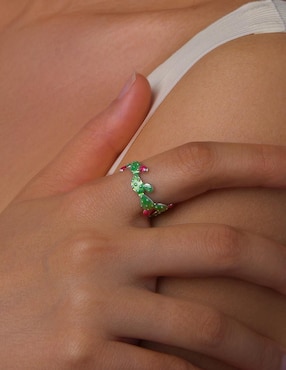 Anillo de nopal Chulada Raíces P 925 de plata pulido