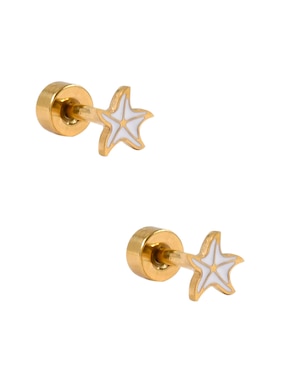 Broqueles de estrella Bizou con acabado brillante