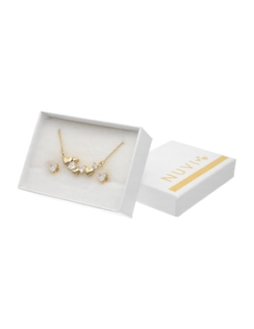 Aretes y collar de corazón Nuvi fantasía