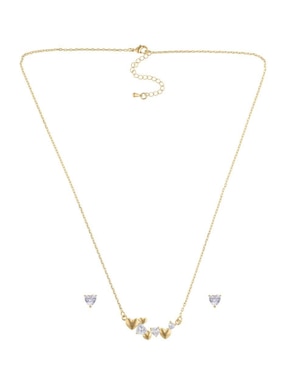 Aretes y collar de corazón Nuvi fantasía