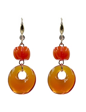 Aretes largos Map con acabado liso
