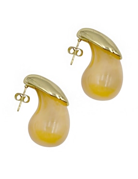 Aretes largos de gota Map con acabado liso