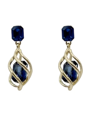 Aretes largos de gota Map con acabado martillado