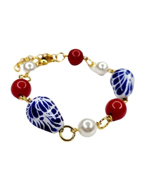 Pulsera Maria Rayuela de cerámica con acabado chapa de oro