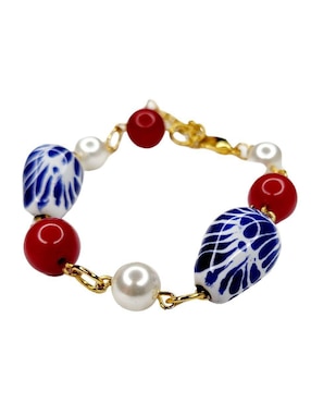 Pulsera Maria Rayuela de cerámica con acabado chapa de oro