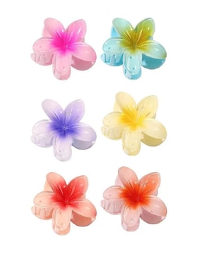 Set de pinzas para el cabello de plástico Güish Flores