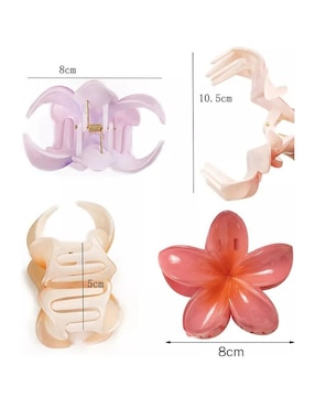Set de pinzas para el cabello de plástico Güish Flores