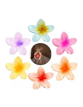 Set de pinzas para el cabello de plástico Güish Flores