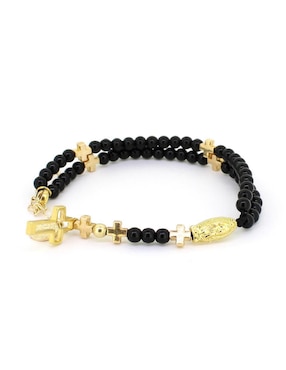 Pulsera Castellamare 18 K Católica con acabado chapa de oro