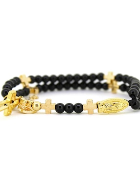 Pulsera Castellamare 18 K Católica con acabado chapa de oro