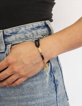 Pulsera Castellamare 18 K Católica con acabado chapa de oro