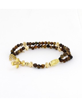 Pulsera Castellamare 18 K Católica con acabado chapa de oro