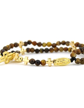 Pulsera Castellamare 18 K Católica con acabado chapa de oro