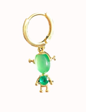 Set de aretes de calavera Nira Skull-Green con acabado pulido zirconia cúbica