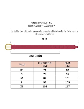 Cinturón Guadalupe Vázquez de piel para mujer