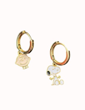Set de aretes Snoopy Nira Dibujo Animado con acabado texturizado zirconia cúbica