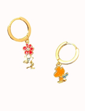Set de aretes Snoopy Nira Dibujo Animado con acabado texturizado zirconia cúbica