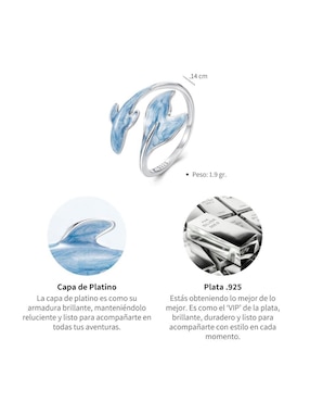 Anillo de ballena Chulada Nature P 925 de plata pulido