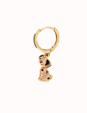 Set de aretes de perro 101 dálmatas Nira Disney con acabado texturizado zirconia cúbica