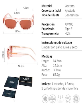 Lentes de sol Xolek Glam XO-106-R para mujer