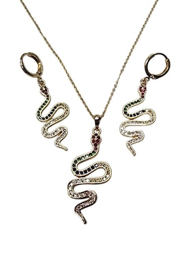 Set aretes y collar de serpiente Limerence by Claudia Herrera zirconia