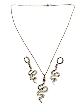 Set aretes y collar de serpiente Limerence by Claudia Herrera zirconia