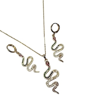 Set aretes y collar de serpiente Limerence by Claudia Herrera zirconia
