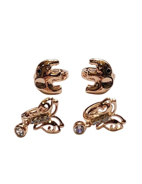 Set huggies de mariposa Llimerence by Claudia Herrera 14 k con acabado pulido zirconia