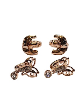 Set huggies de mariposa Llimerence by Claudia Herrera 14 k con acabado pulido zirconia