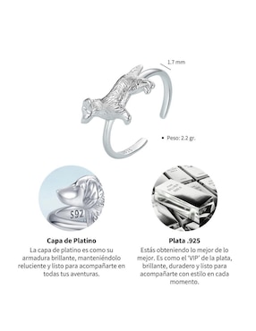 Anillo de perro Chulada Perros P 925 de plata pulido
