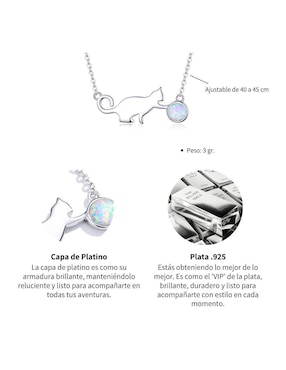 Collar de gato Chulada Pets de plata P 925