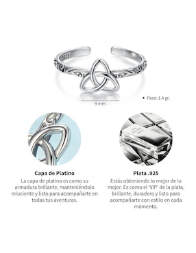 Anillo de nudo Chulada Beauty P 925 de plata pulido