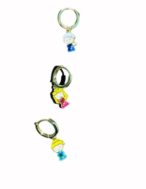 Set de aretes de princesa princesas Nira Disney con acabado pulido zirconia cúbica