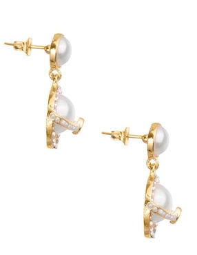 Aretes cortos de planeta Unlimited by Ob con acabado chapa de oro zirconia