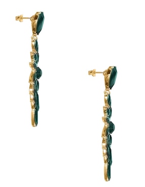 Aretes de alas Unlimited By Ob 18 K con acabado chapa de oro cristal