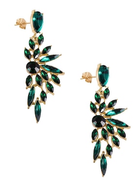 Aretes de alas Unlimited By Ob 18 K con acabado chapa de oro cristal