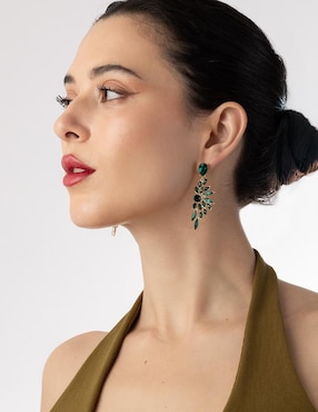 Aretes de alas Unlimited By Ob 18 K con acabado chapa de oro cristal