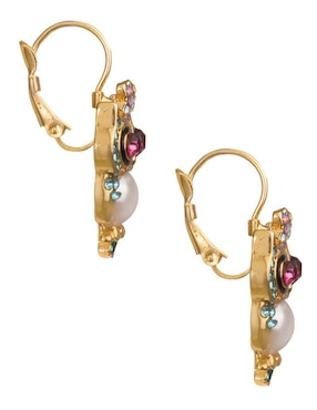 Aretes cortos de búho Unlimited By Ob chapa de oro 18 K zirconia