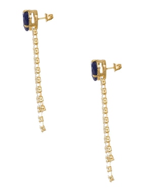 Aretes largos de corazón Unlimited by Ob con acabado chapa de oro zirconia